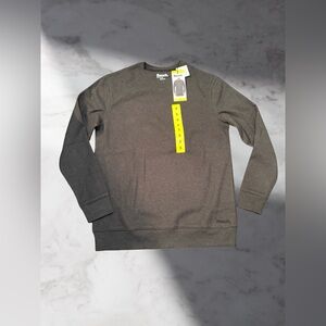 Bench. Men Sweatshirt Dark Gray Thermal Fleece Crewneck Stretch Moisture Wicking